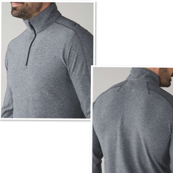 Lululemon Surge Warm 1/2 Zip Silver Heathered Dark Slate Size XL - Picture 3 of 13